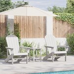 Ensemble de jardin 3 pièces vidaXL blanc HDPE