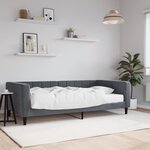 vidaXL Lit de jour avec matelas gris foncé 100x200 cm velours