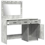 Ensemble de coiffeuse 2 pièces avec LED en bois d'ingénierie gris béton