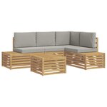vidaXL 5 pc Ensemble de canapés d'extérieur Blanc