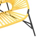 vidaXL Lot de 3 Chaise de jardin noir et jaune résine tressée