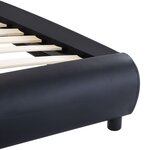vidaXL Cadre de lit avec LED sans matelas noir similicuir 90x200 cm