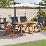 vidaXL Chaises pliables de jardin lot de 4 bois d'acacia et textilène