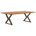 vidaXL Table à manger avec bord naturel 220x120x74cm bois massif chêne