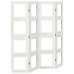 vidaXL Cloison de séparation 4 panneaux blanc bois de paulownia massif