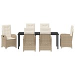 vidaXL Ensemble de salle à manger pour jardin 7 Pièces Beige polyrotin