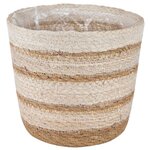 vidaXL Paniers à plantes en herbe de mer 3 Pièces Naturel  Blanc et Beige
