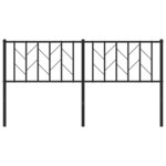 vidaXL Tête de lit métal noir 160 cm
