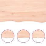 vidaXL Dessus de table bois chêne massif non traité bordure assortie