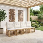 vidaXL Canapé de jardin 4 places sans accoudoir 4 pc