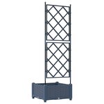 vidaXL Jardinière avec treillis grise 40x40x125 5 cm