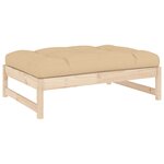 vidaXL Salon de jardin 4 Pièces avec coussins bois massif