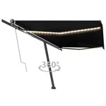 vidaXL Auvent automatique et capteur de vent/LED 500x300 cm Anthracite