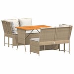 vidaXL Salon de jardin avec coussins 3 Pièces beige résine tressée
