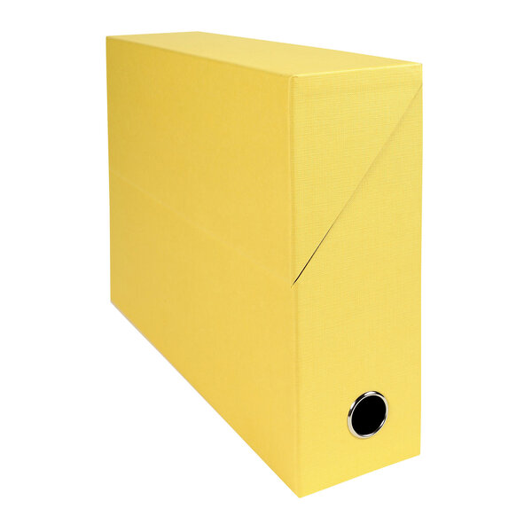Boîte de classement carton toilé exacompta dos 9 cm jaune - lot de 5
