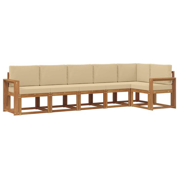 vidaXL Ensemble de canapés d'extérieur 6 pc Naturel et Beige