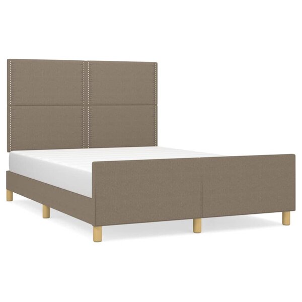 vidaXL Cadre de lit avec tête de lit Taupe 140x190 cm Tissu