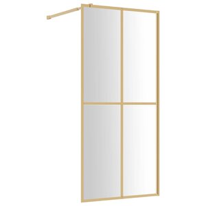 vidaXL Paroi de douche avec verre ESG transparent doré 90x195 cm
