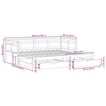vidaXL Lit de jour avec gigogne et tiroirs sans matelas blanc 80x200cm
