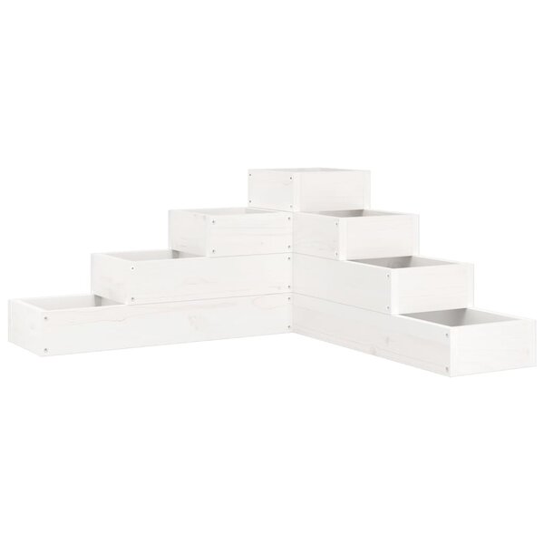 vidaXL Jardinière 4 niveaux 80 5x79x36 cm blanc bois de pin massif