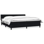 vidaXL Sommier à lattes de lit avec matelas noir 180x220 cm velours