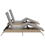 vidaXL Chaises longues avec coussins lot de 2 beige résine tressée