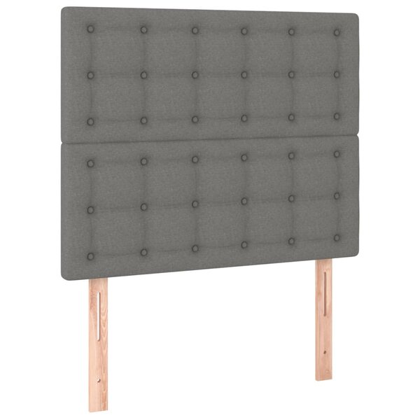 vidaXL Têtes de lit 2 Pièces Gris foncé 100x5x78/88 cm Tissu