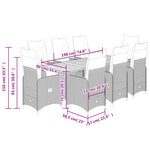 vidaXL Ensemble de bistro de jardin 9 Pièces coussins gris poly rotin