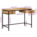 vidaXL Bureau Marron 105 x 50 x 75 cm Bois de manguier massif