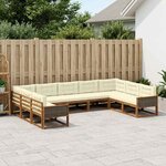 vidaXL Ensemble de canapés d'extérieur 9 Pièces Naturel et Crème