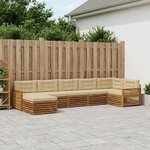 vidaXL Ensemble de canapés d'extérieur 7 Pièces Naturel et Beige