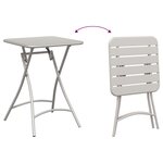 vidaXL Ensemble de Bistro Pliable 3 Pièces Beige en Acier