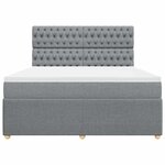 vidaXL Sommier à lattes de lit avec matelas Gris clair 180x200cm Tissu