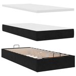 VidaXL Cadre de lit ottoman avec matelas noir 160x200 cm velours