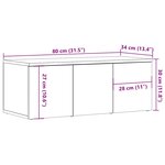 vidaXL Meuble TV vieux bois 80x34x30 cm bois d'ingénierie