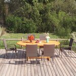 vidaXL Ensemble à Manger de jardin 7 Pièces Résine tressée Marron