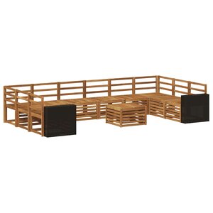 vidaXL Ensemble de canapés d'extérieur 11 pc Naturel