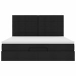 VidaXL Cadre de lit ottoman avec matelas noir 180x200 cm tissu