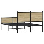 vidaXL Cadre de lit en métal sans matelas chêne sonoma 137x190 cm