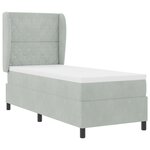 Lit à ressort vidaXL avec matelas Gris clair 80x200 cm Velours