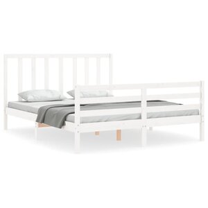 vidaXL Cadre de lit sans matelas blanc 160x200 cm bois de pin massif