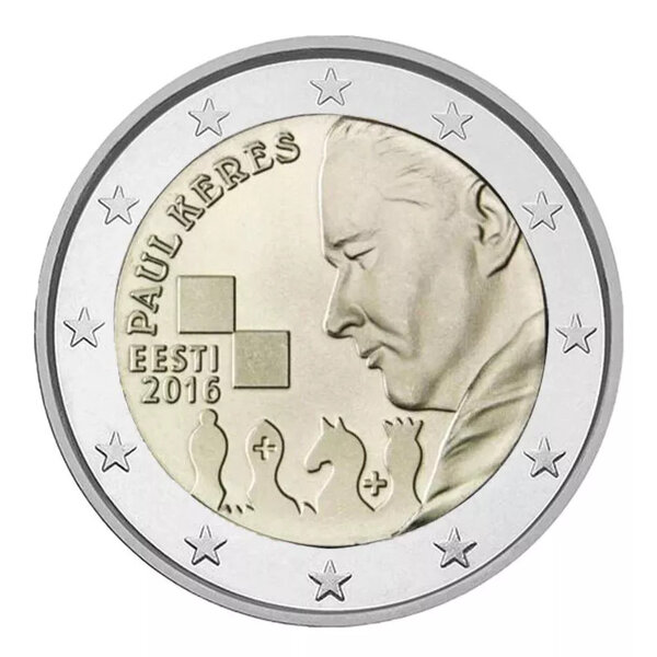 2 euros commémorative Estonie 2016 - Paul Keres.