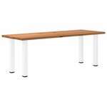 vidaXL Table à manger marron clair bois de chêne massif rectangulaire