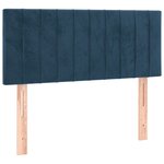 vidaXL Sommier à lattes de lit et matelas Bleu foncé 120x200cm Velours