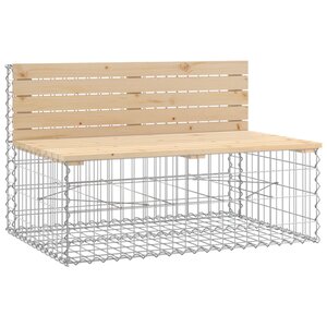 vidaXL Banc de jardin design de gabion 103x70x65 cm bois massif de pin