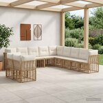 vidaXL Ensemble de canapés d'extérieur Naturel Polyester