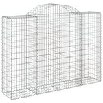 vidaXL Paniers à gabions arqués 2 Pièces 200x50x140/160 cm Fer galvanisé