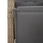vidaXL Ensemble à manger de jardin et coussins 9 Pièces beige Poly rotin