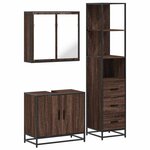 vidaXL Ensemble de meubles de salle de bain 3 Pièces Chêne marron