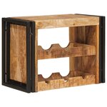 vidaXL Étagère à vin 100 x 45 x 33 cm Bois de mangue brut solide